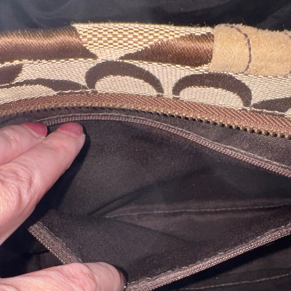 Coach Patchwork Shoulder Bag in Brown, Tan & Cream - Picture 6 of 7